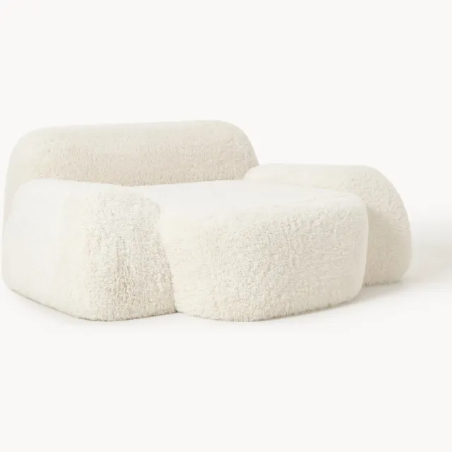 Westwing Collection XL teddy loungefauteuil Wolke Wit