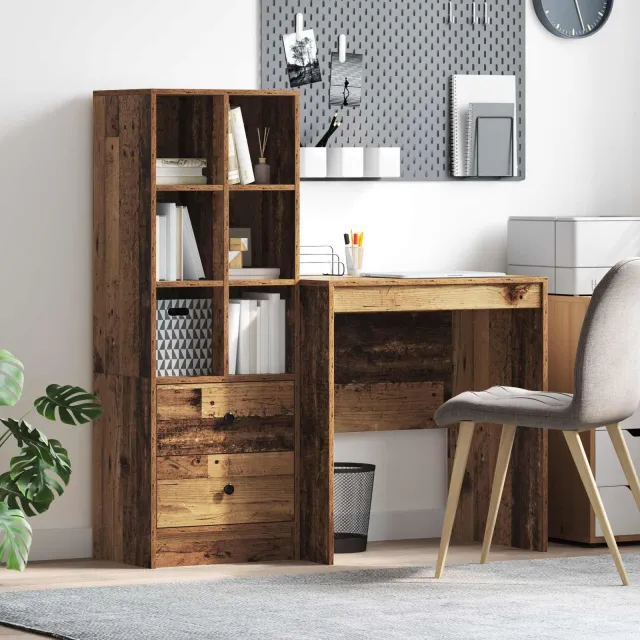 vidaXL Bureau Oudhout 115,5 x 50 x 127 cm 2 st Bruin