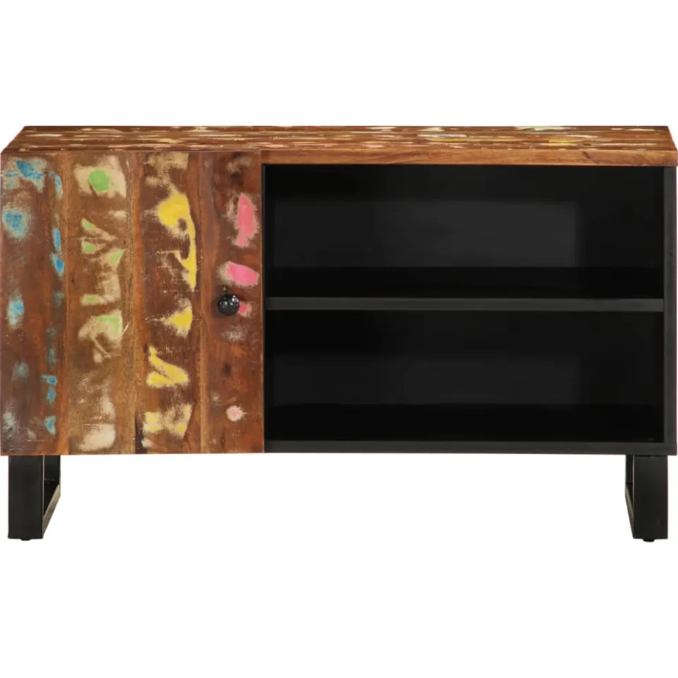 vidaXL Tv-meubel 80x33x46 cm massief hout gerecycled en bewerkt hout Bruin