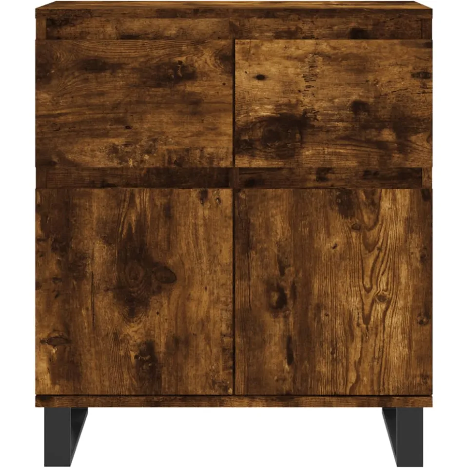 vidaXL Dressoir 60x35x70 cm bewerkt hout gerookt eikenkleurig Bruin