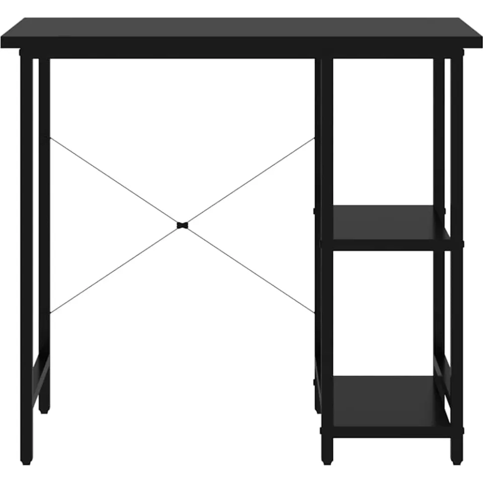 vidaXL Computerbureau 80x40x72 cm MDF en metaal zwart, foto 2