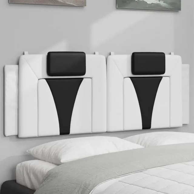 vidaXL Hoofdbordkussen "Viana" 140 cm kunstleer wit en zwart
