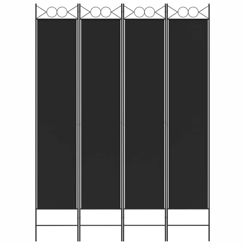 vidaXL Kamerscherm met 4 panelen 200x200 cm stof zwart