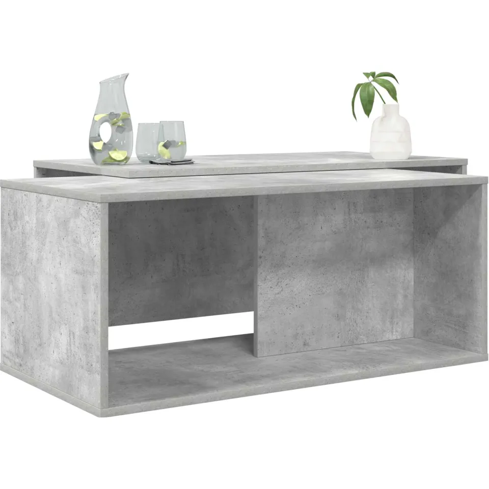 vidaXL Koffietafel Set 2 st Beton Grijs 90 x 48 x 40 cm Bewerkt hout