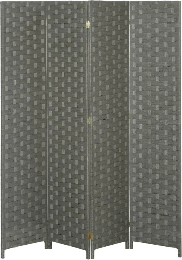 Homcom Privacyscherm-Papier-159,5x169,5x1,6cm-Grijs Grey