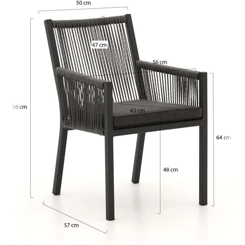 Manifesto Furniture Manifesto Rivola/Menzano 160cm dining tuinset 5-delig Grijs