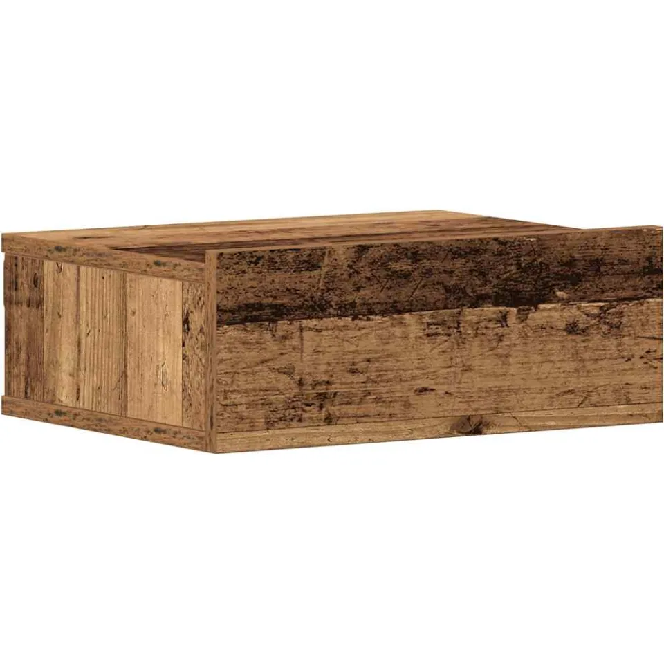 vidaXL Nachtkastje zwevend 40x32x15 cm bewerkt hout oud houtkleurig Bruin