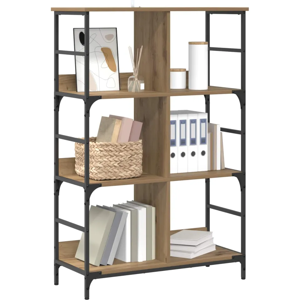 vidaXL Boekenkast 4-laags 78,5 x 33 x 117,5 cm metaal PB bruin