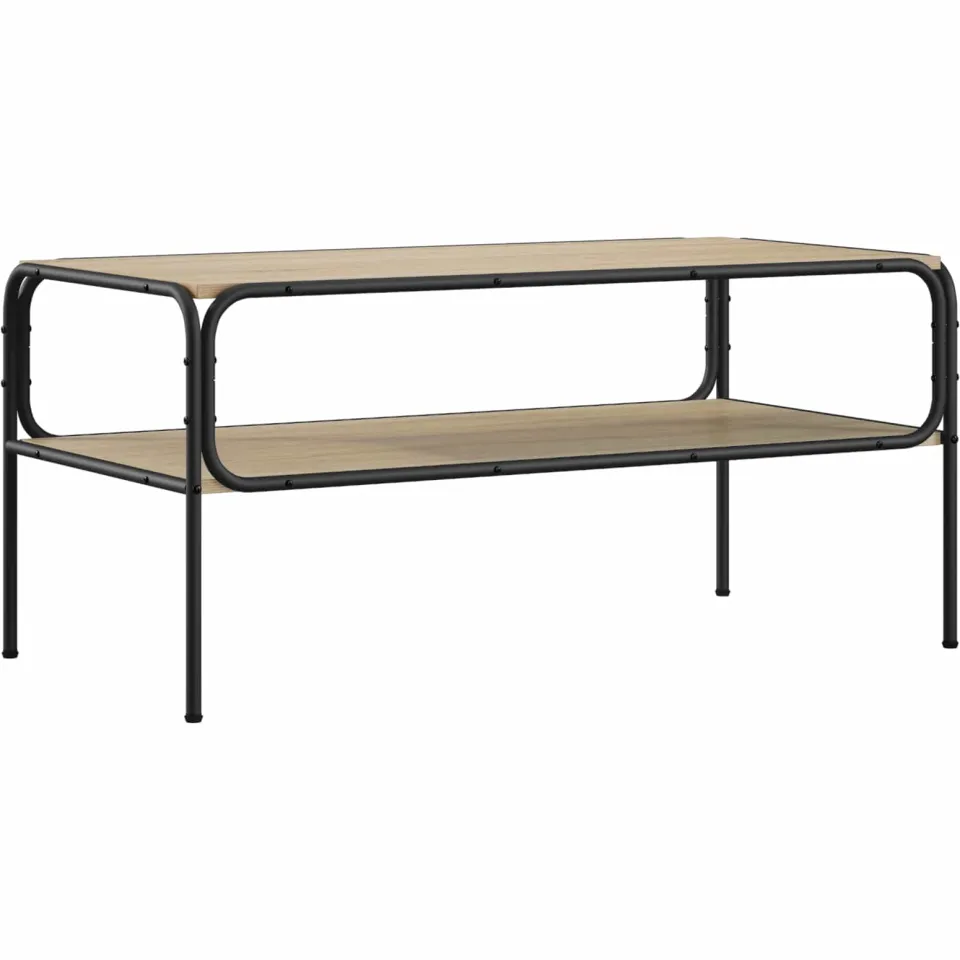 vidaXL Bijzettafel Sonoma Eiken 100 x 50 x 46 cm Bewerkt hout, foto 3