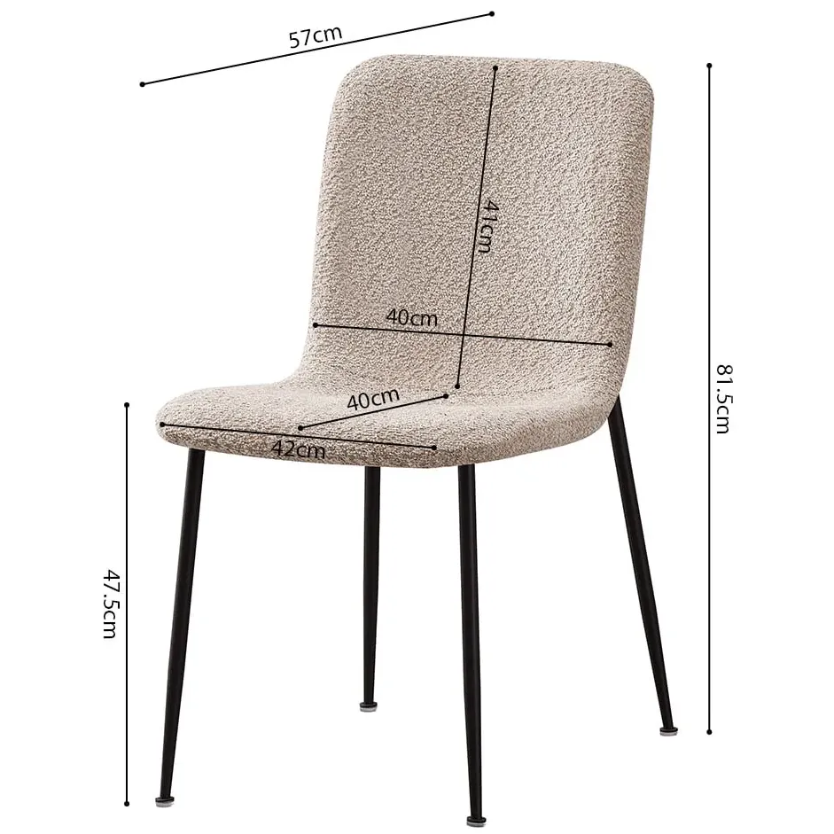 eetkamerstoel James bouclé beige, foto 5