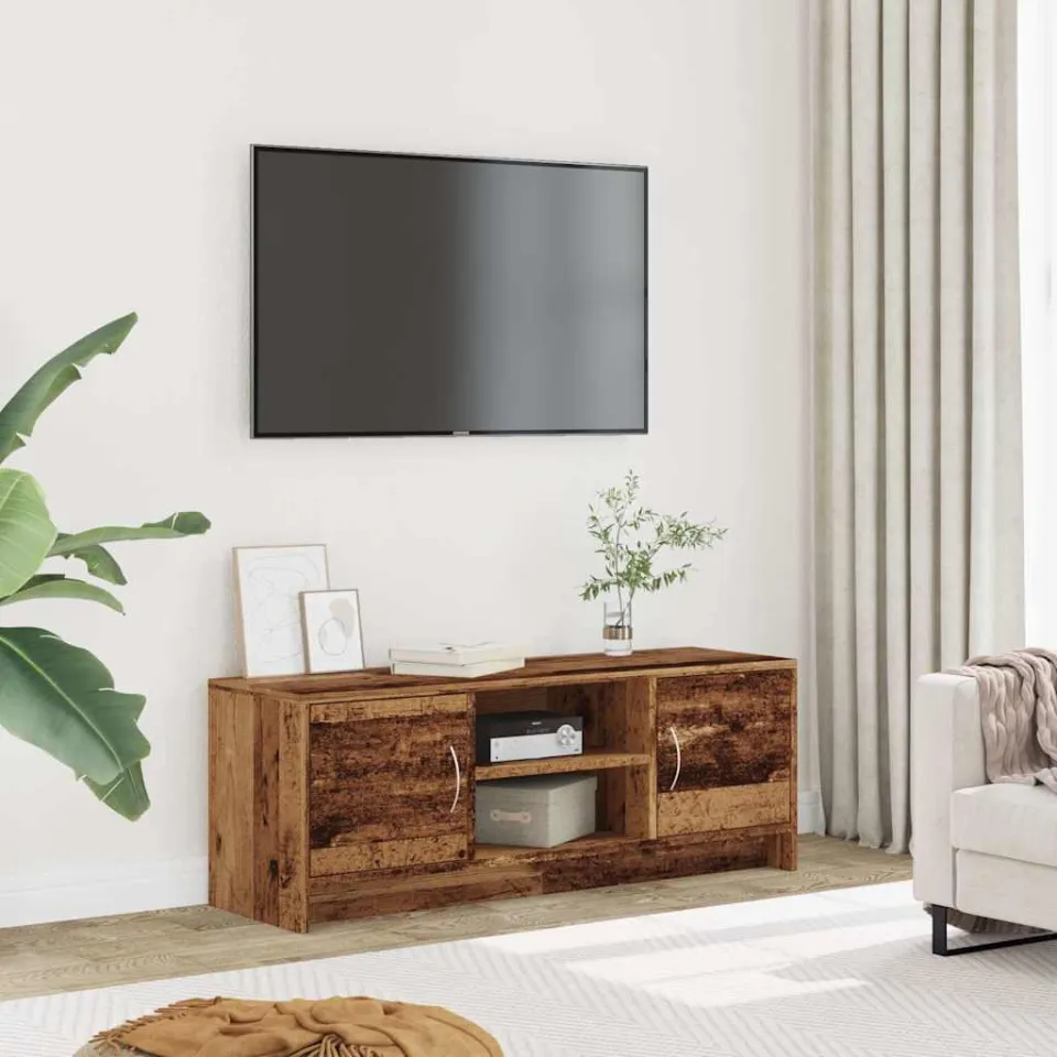 vidaXL Tv-meubel 102x30x37,5 cm bewerkt hout oud houtkleurig bruin, foto 2