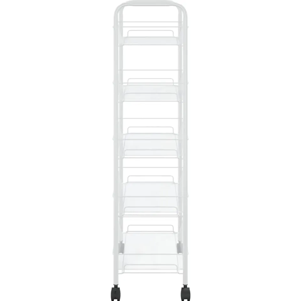 vidaXL Keukentrolley 5-laags 46x26x105 cm ijzer wit, foto 3