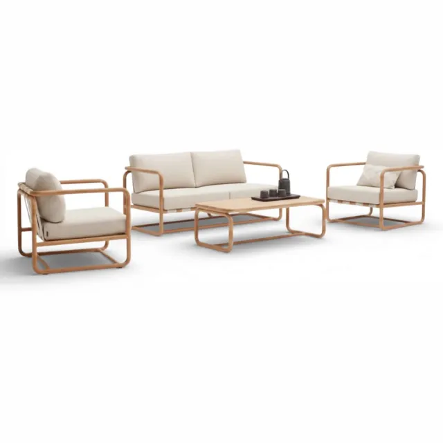 Apple Bee Dolce Stoelbank Loungeset – 4-persoons – Teak – 4-delig - nr.6 Antraciet