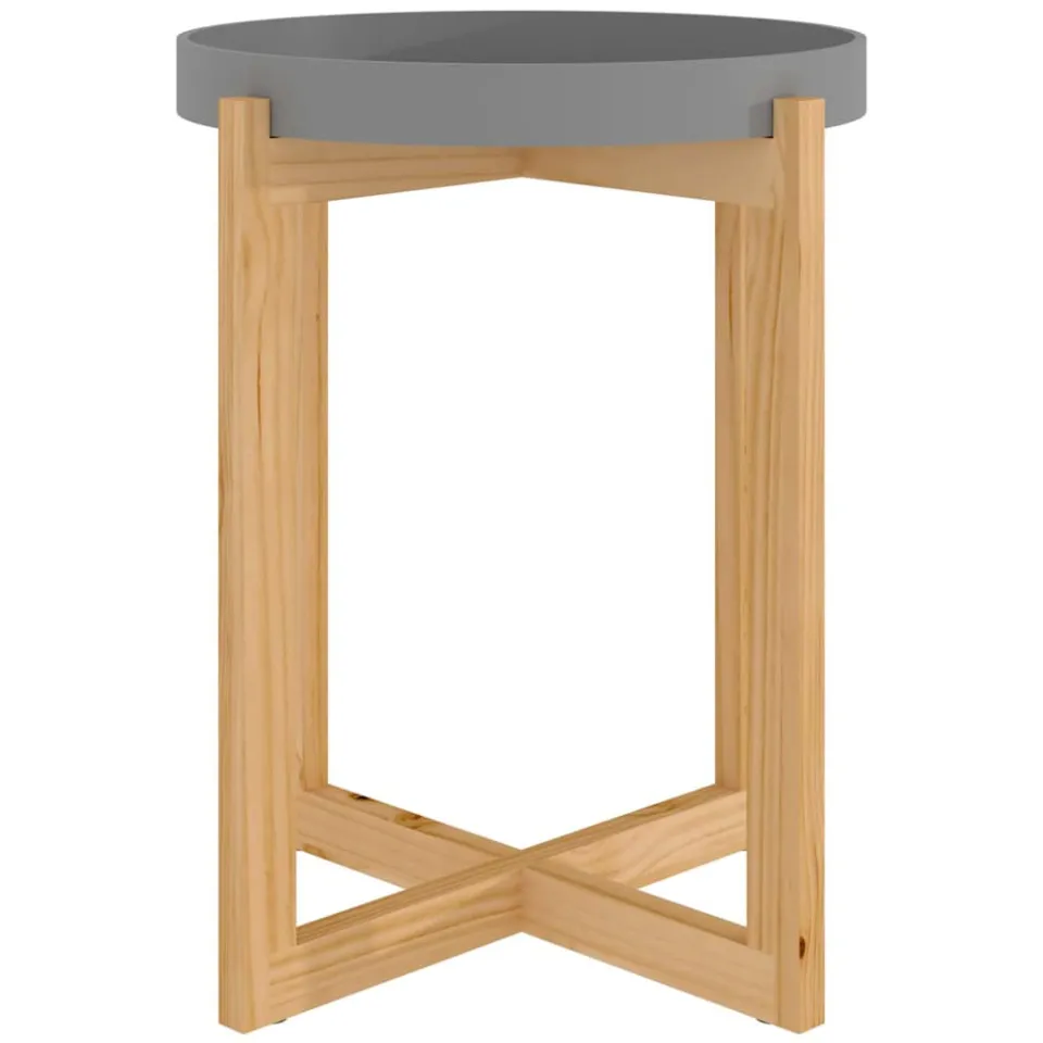 vidaXL Salontafel 41x41x48,5 cm bewerkt hout en grenenhout grijs, foto 3