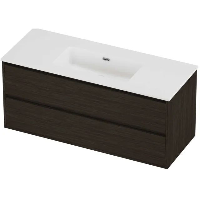 Proline Tribute Badmeubelset Porselein Elegant Enkel 120x46x54 cm Mat White Mokka Oak Eiken