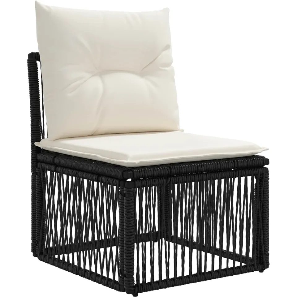 vidaXL Tuinbankenset 12 st 12-zits Zwart poly rattan