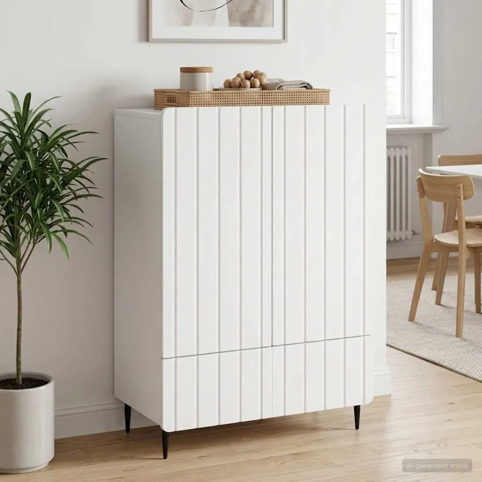 vidaXL Dressoir Wit 66 x 34,5 x 97 cm Bewerkt hout, foto 3