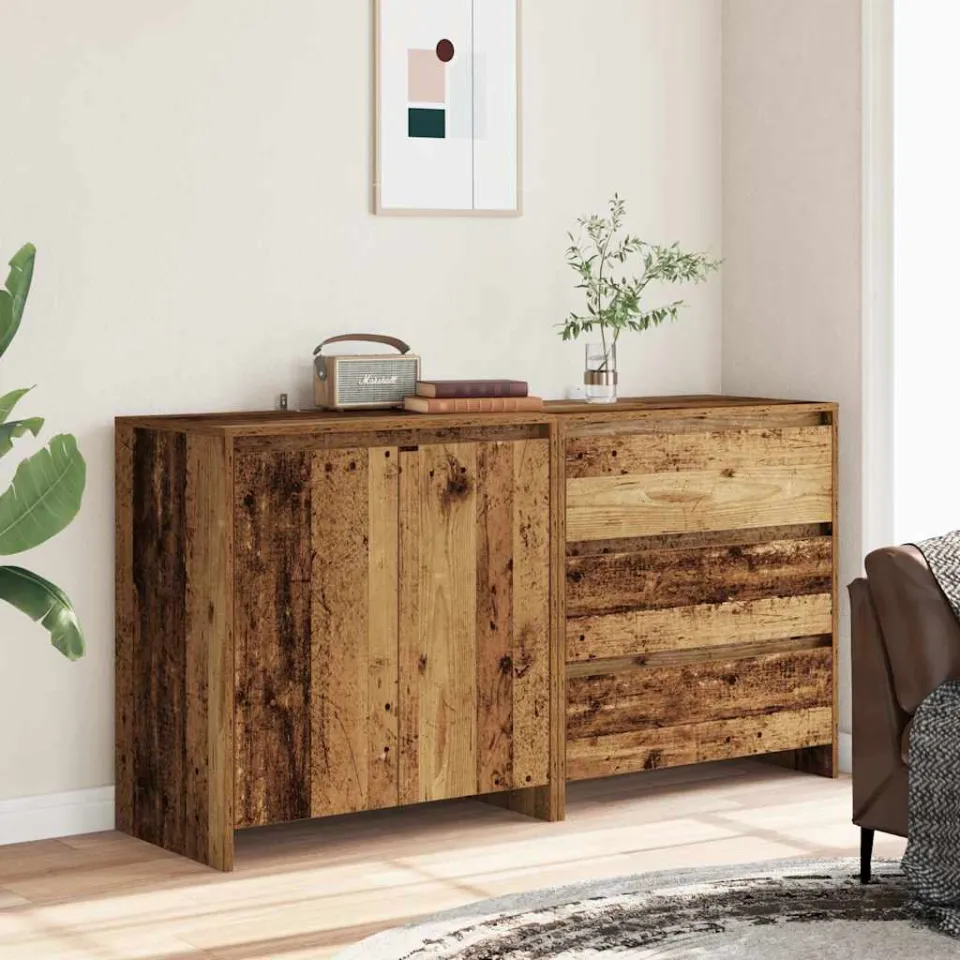 vidaXL 2-delige Dressoirs bewerkt hout oud houtkleurig bruin, foto 2