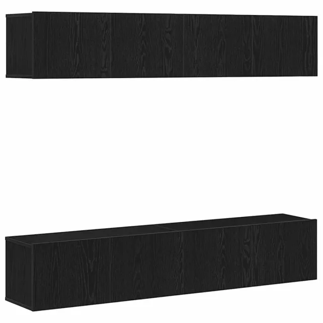 vidaXL Tv-meubelset 4 st 80 x 30 x 30 cm Zwart Eiken
