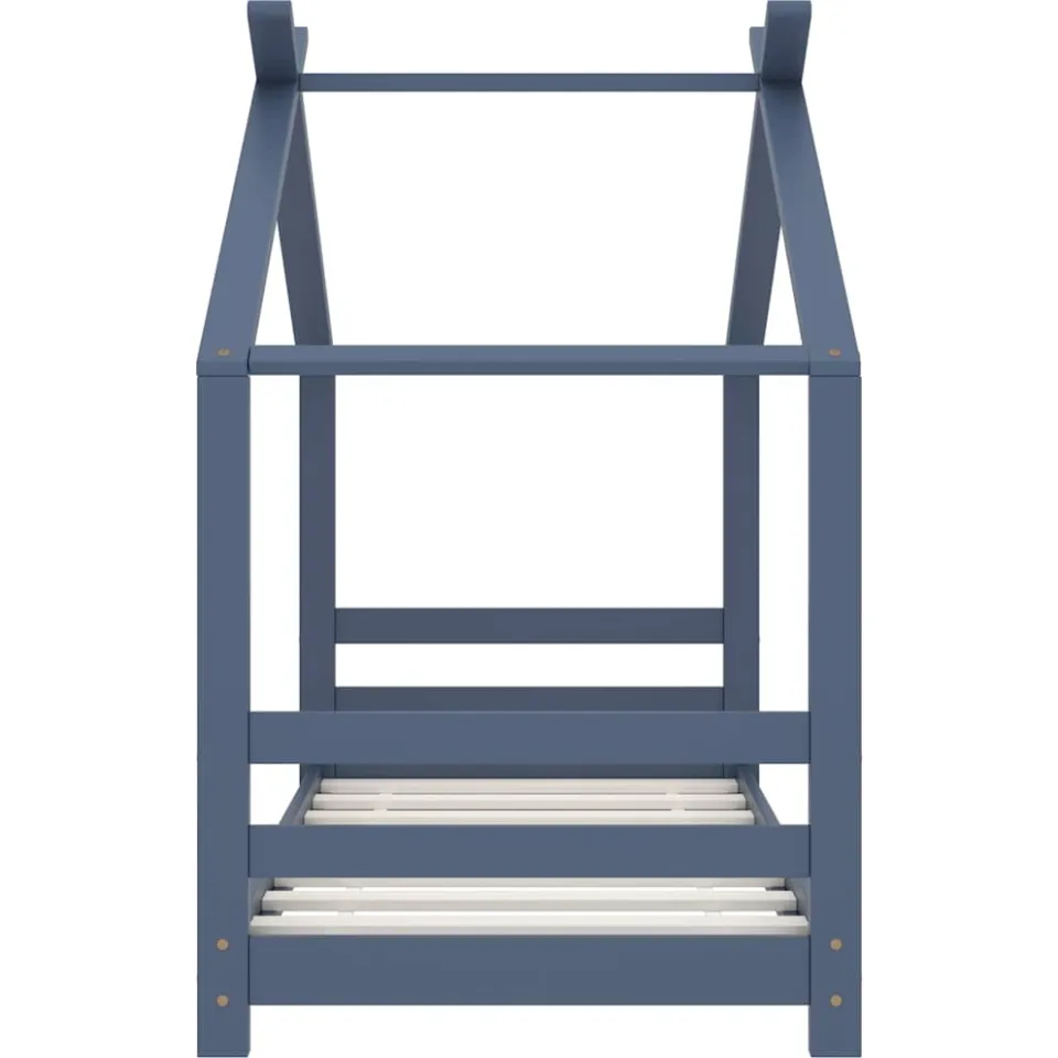 vidaXL Kinderbedframe massief grenenhout grijs 70x140 cm, foto 3