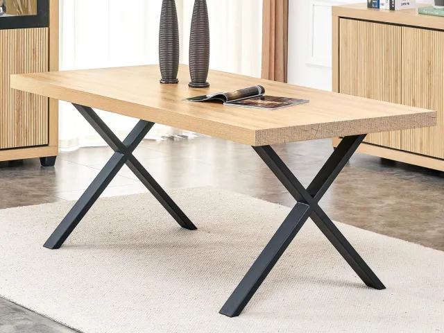 Mobistoxx Nina rechthoekige eettafel 180 cm wellington eik