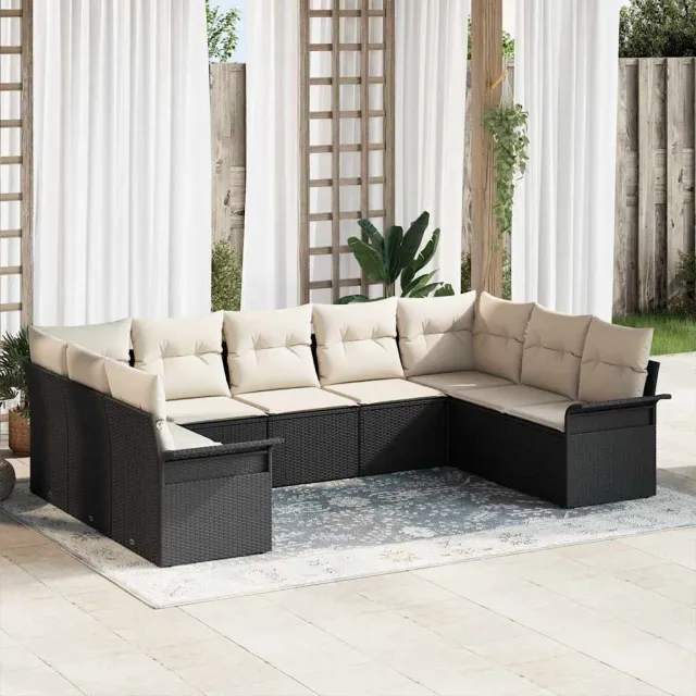 vidaXL Tuin Sofa Set 9 st Bruin poly rattan, foto 2