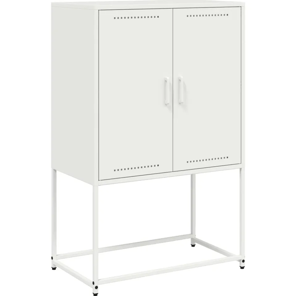 vidaXL Hoge kast 68,5x38,5x107 cm staal wit