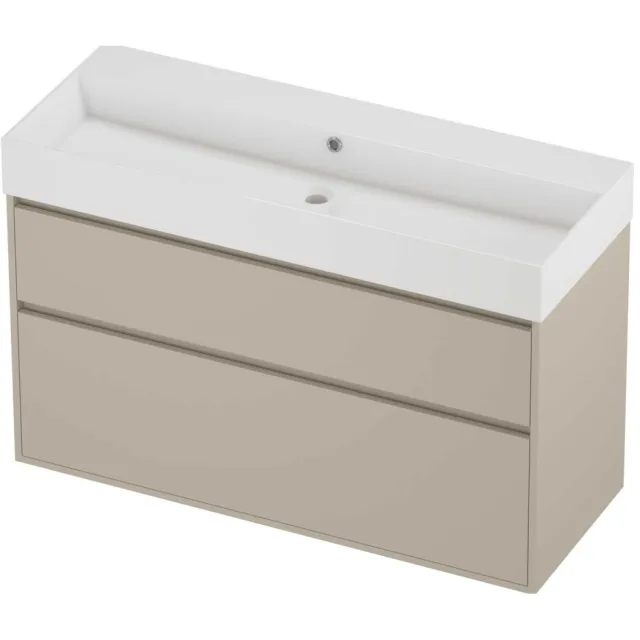Proline Zara Badmeubelset Porselein Loft 120x46x78 cm Glans Wit Soft Linen Beige