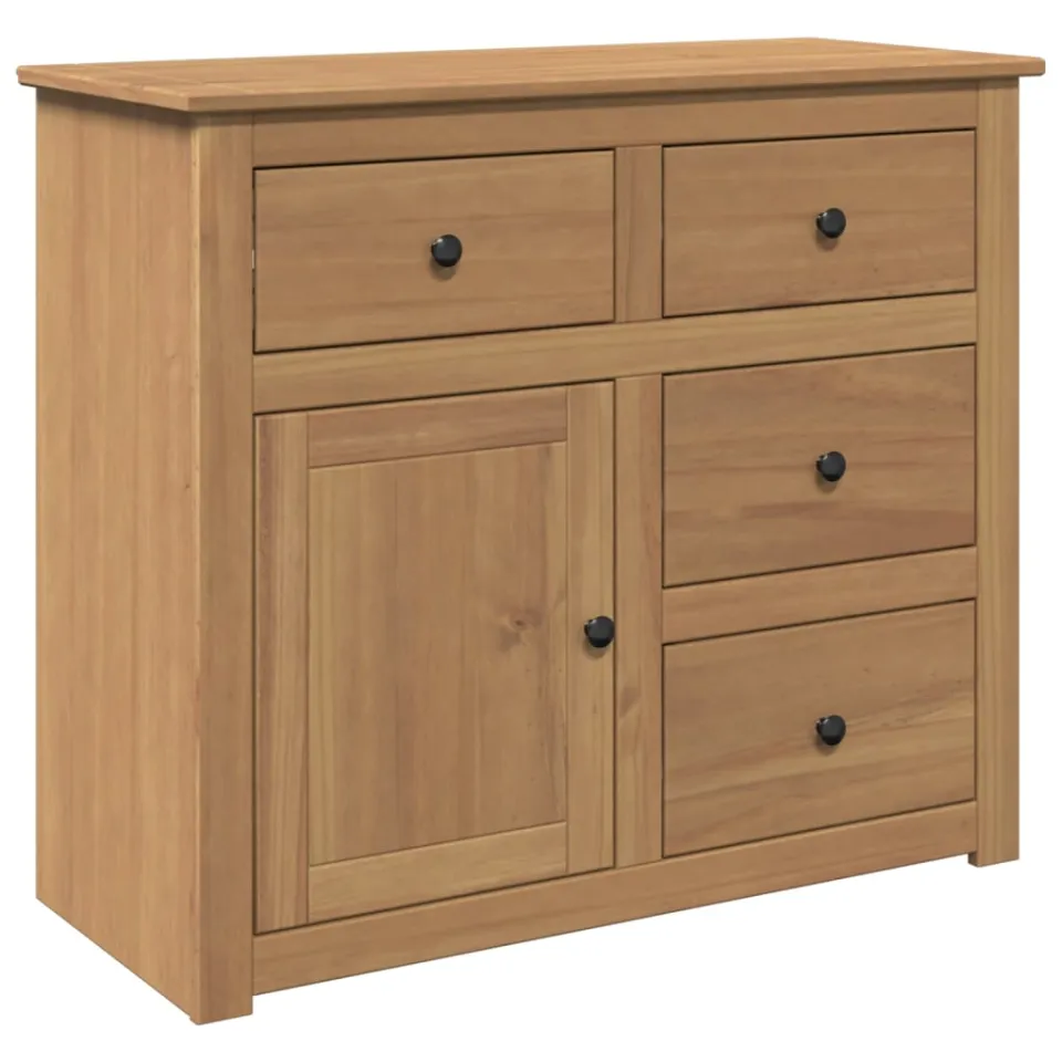 vidaXL Dressoir met lades Panama 93x40x80 cm massief grenenhout bruin, foto 3