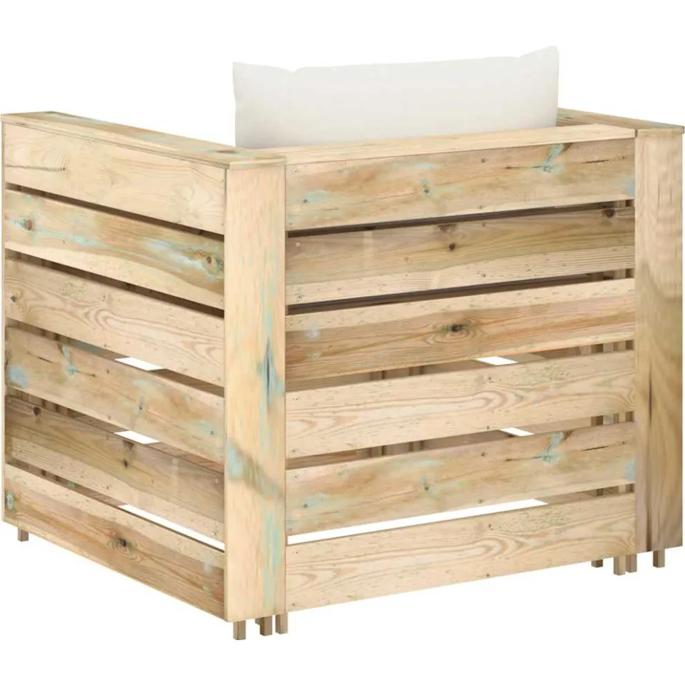 vidaXL 2-delige Loungeset met kussens groen geïmpregneerd hout, foto 4