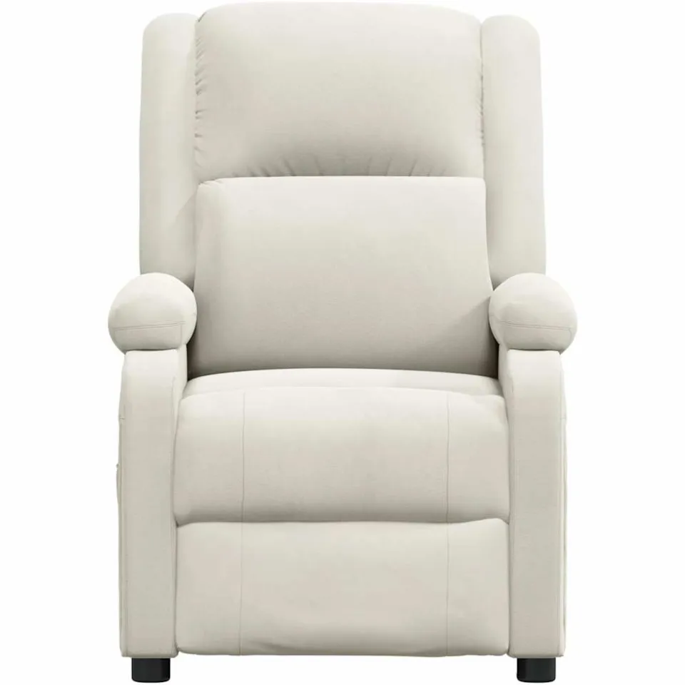 vidaXL Massagestoel elektrisch fluweel crèmekleurig, foto 4