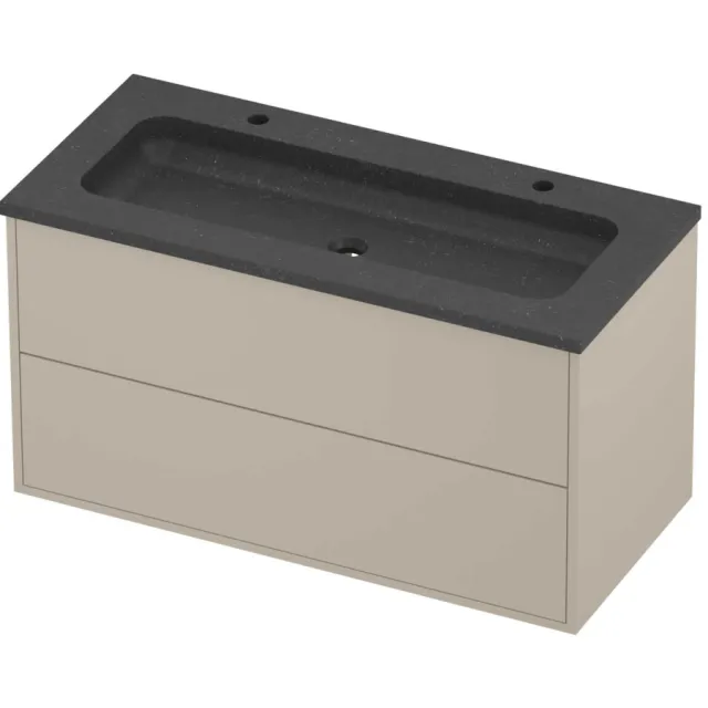Proline Rollo Badmeubelset Hardsteen Elegant 2 Gaten 100x46x54 cm Blue Stone Soft Linen Beige