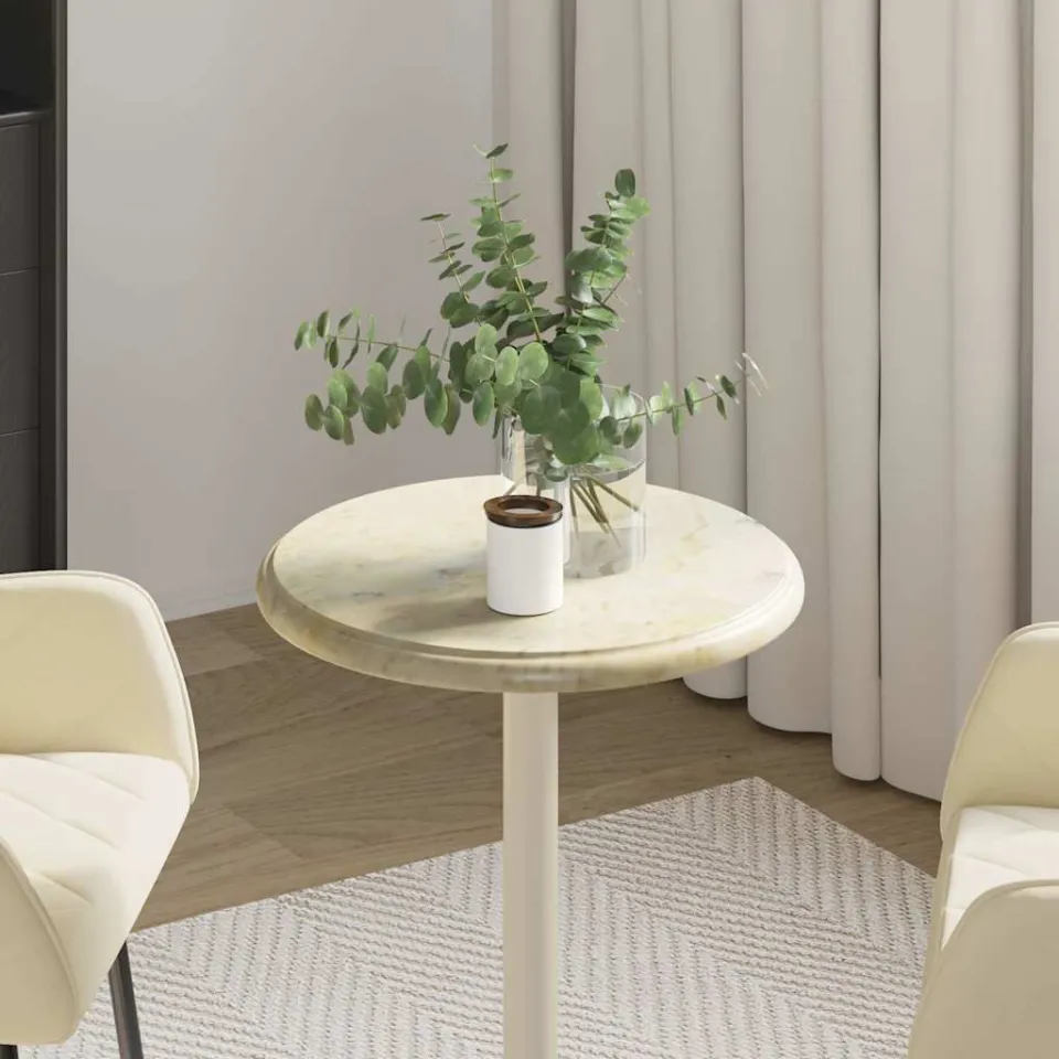 vidaXL Tafelblad Ø40x2,5 cm marmer crèmekleurig, foto 2