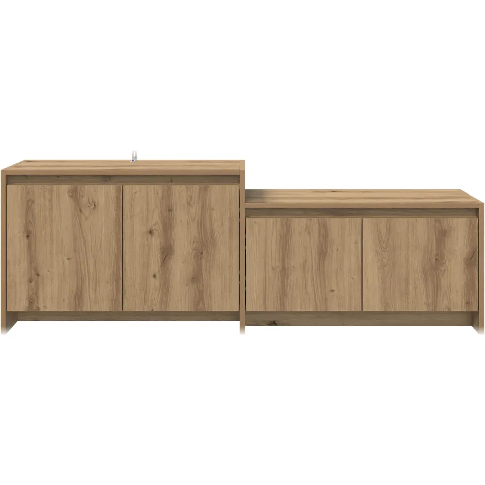 vidaXL Tv-meubel 147 x 35 x 50 cm Artisanaal eiken Bewerkt hout, foto 4