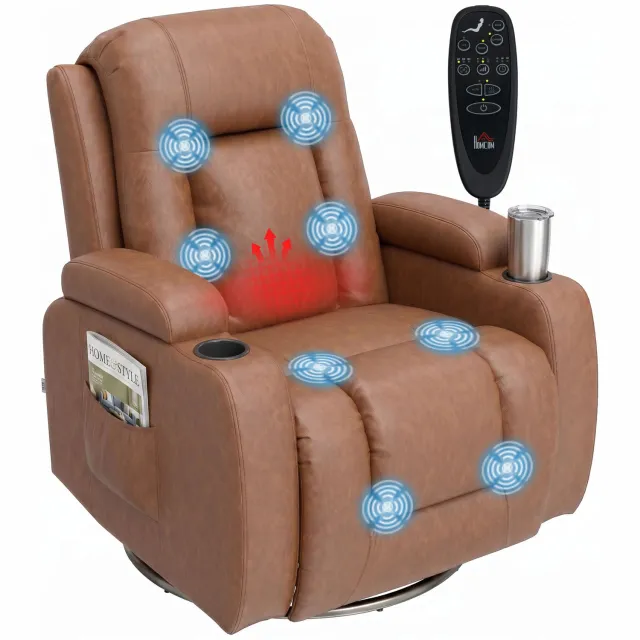 Homcom Massage Relaxbank - Polyurethaan - 85x94x104cm - Bruin
