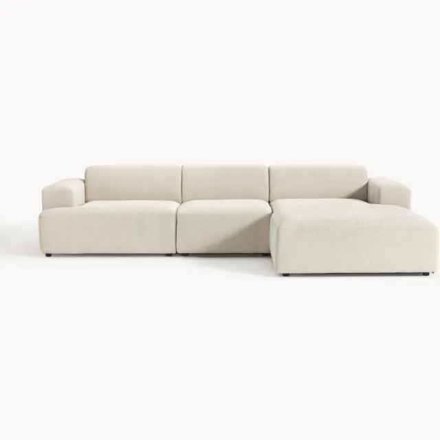 Westwing Collection Hoekbank Melva (4-zits) Beige