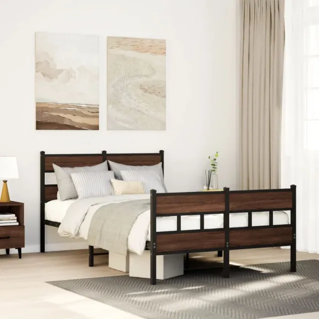 vidaXL Bedframe met hoofdbord en voetbord zonder matras 120x200 cm Bruin