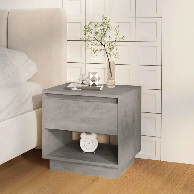 vidaXL Nachtkastjes 2 st 45x34x44 cm bewerkt hout betongrijs grijs, foto 3