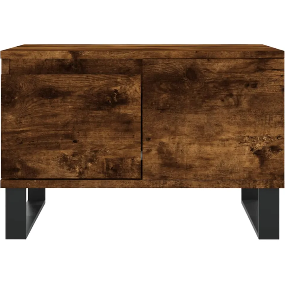 vidaXL Salontafel 55x55x36,5 cm bewerkt hout gerookt eikenkleurig