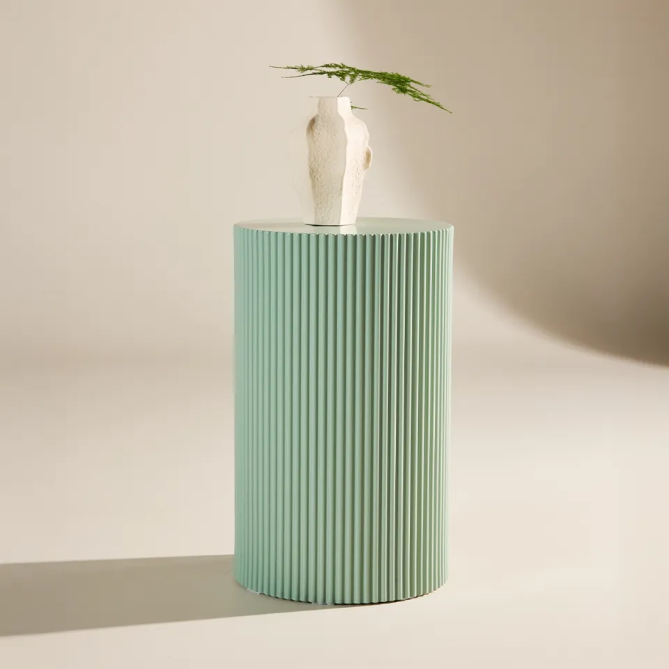 Nest living Asa houten bijzettafel lichtgroen - Ø 31 cm groen, foto 2
