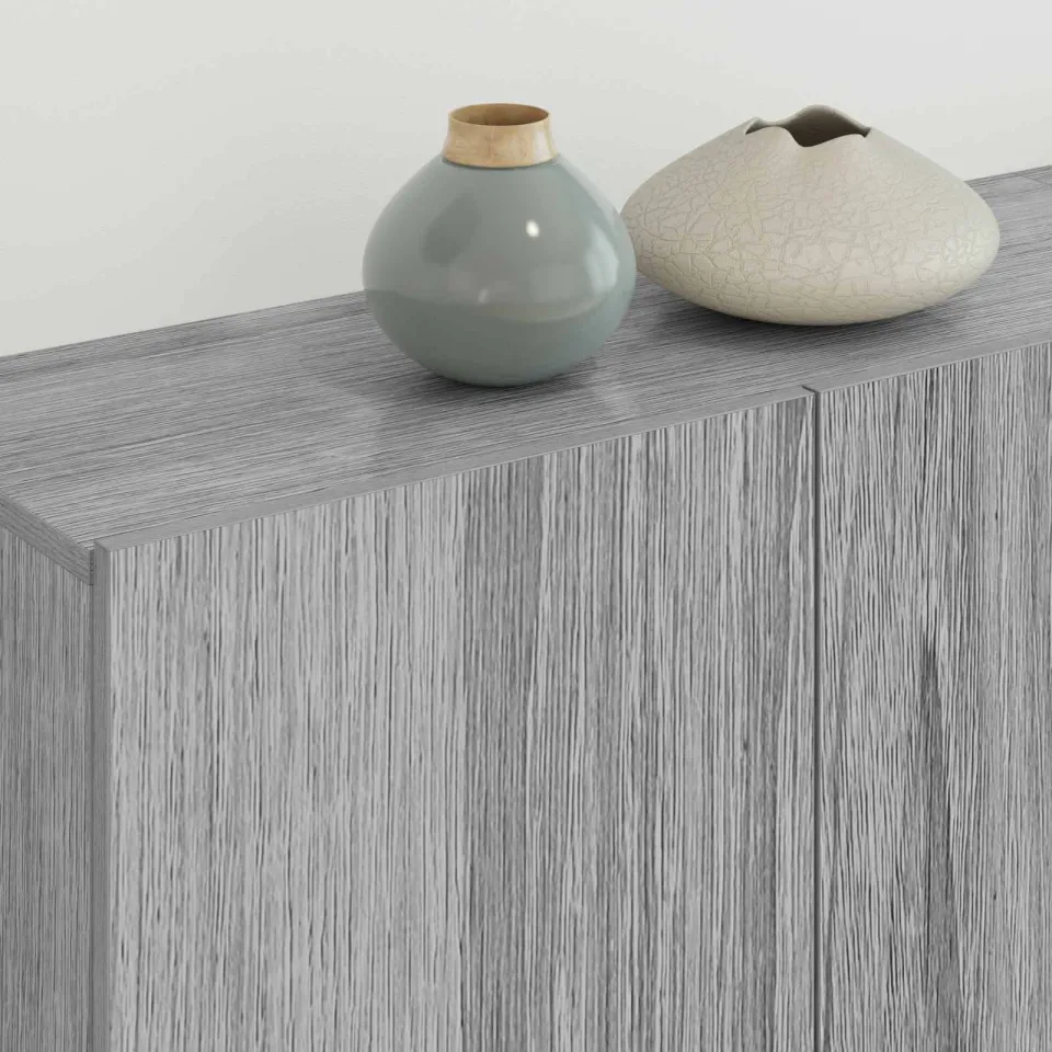 vidaXL 4-delige Tv-wandmeubelset bewerkt hout grijs sonoma, foto 3