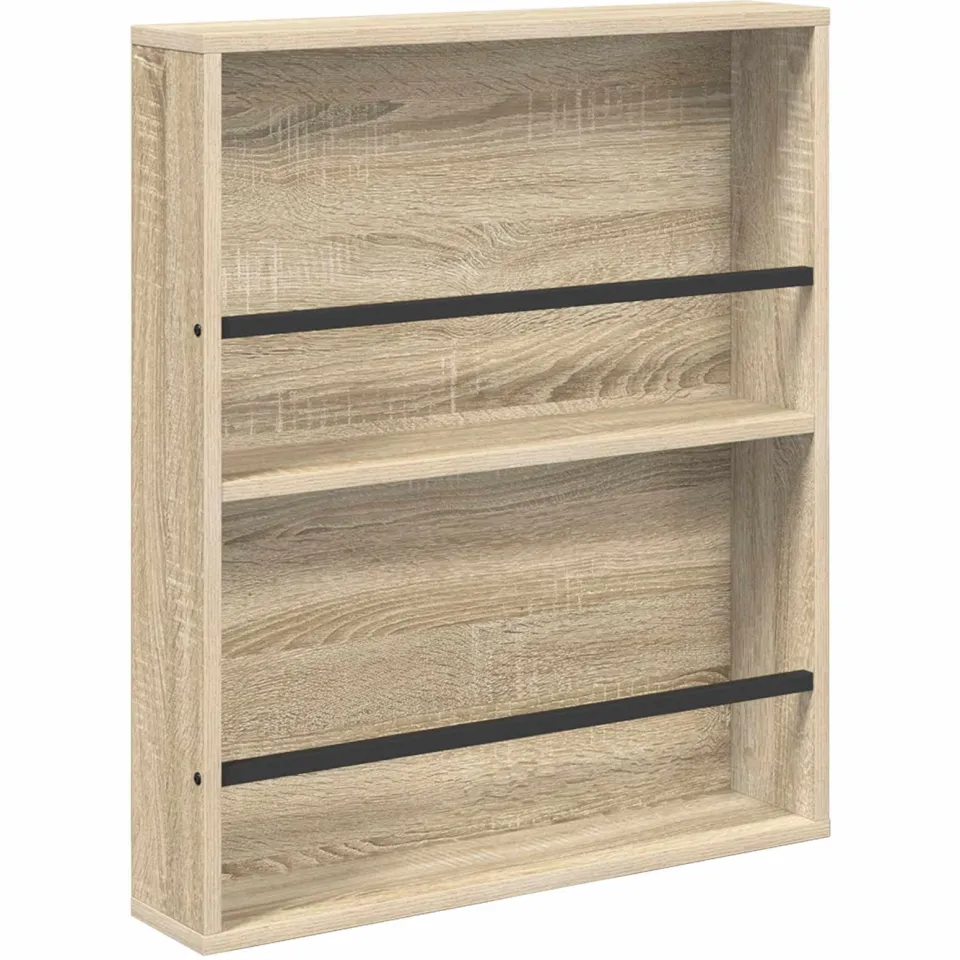 vidaXL Tijdschrift Rek Sonoma Eiken 60 x 12 x 70 cm Bewerkt hout, foto 3