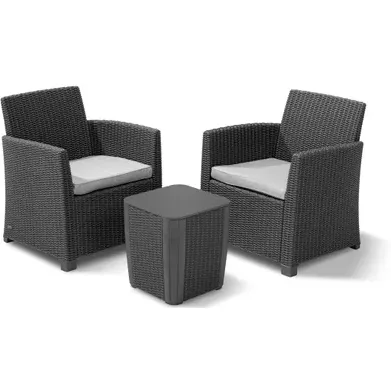 Allibert Corona balkonset met Luzon tafel antraciet Grijs