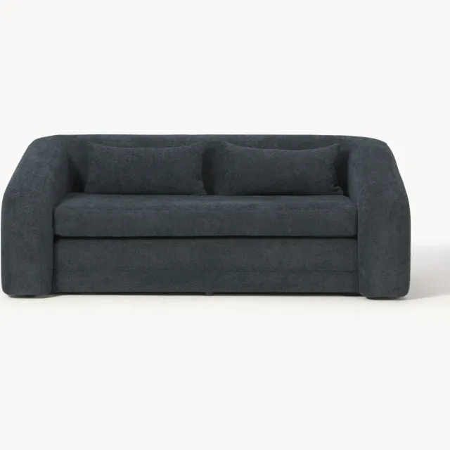Westwing Collection Slaapbank Eliot (2-zits) uit teddy-bouclé Antraciet