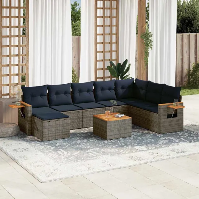 vidaXL Patio Sofa Set 9-zits Grey, foto 2