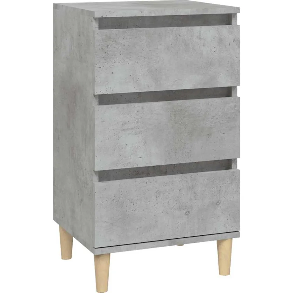 vidaXL Nachtkastje 40x35x70 cm bewerkt hout betongrijs grijs