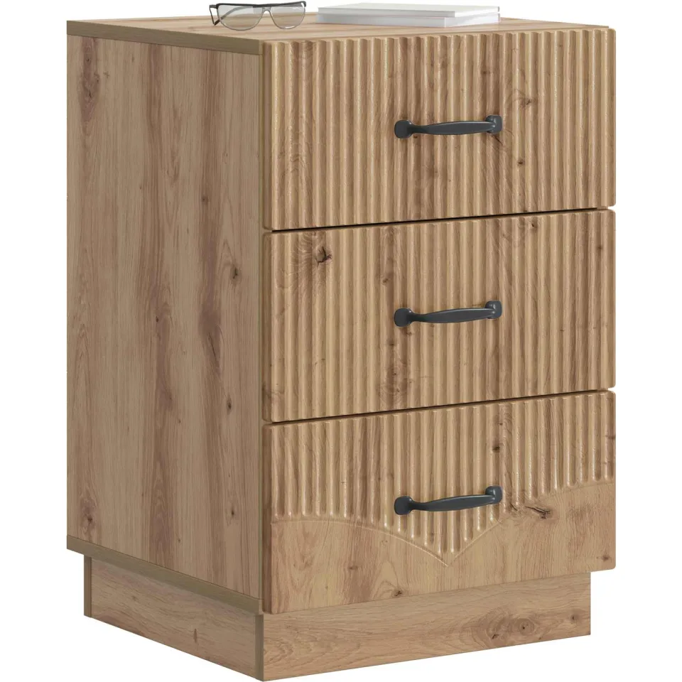 vidaXL Nachtkastje Artisanaal eiken 43 x 41 x 63,5 cm Bewerkt hout