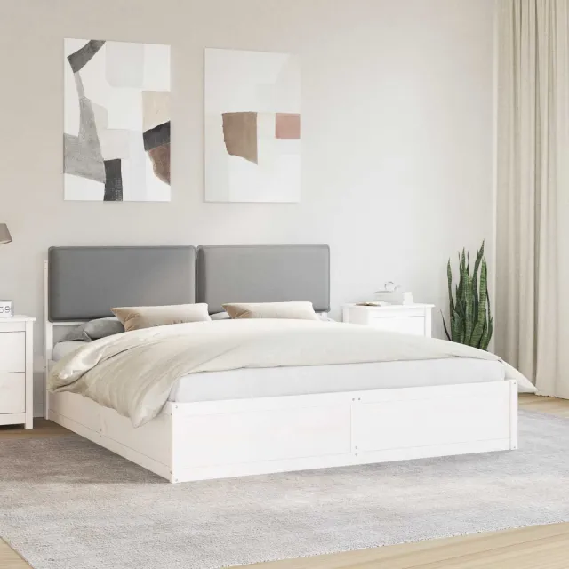 vidaXL Bedframe met Gevoerd Hoofdgedeelte Lichtgrijs 180 x 200 cm