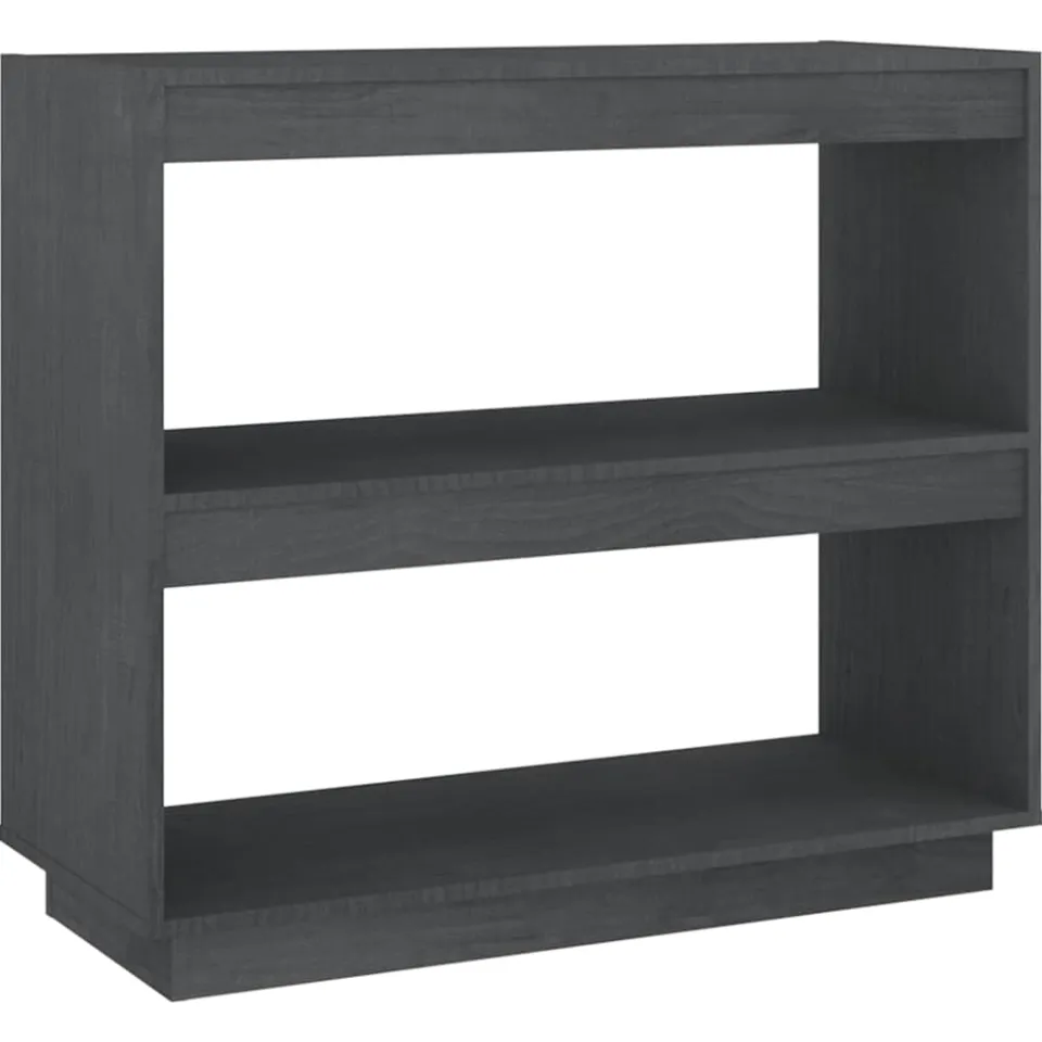 vidaXL Boekenkast 80x35x71 cm massief grenenhout grijs