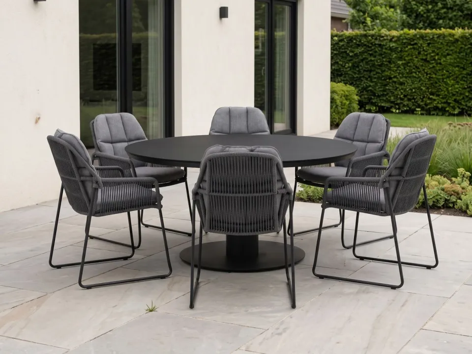 Tierra Outdoor Rivera/La Fonte ø150cm dining tuinset 7-delig, foto 4